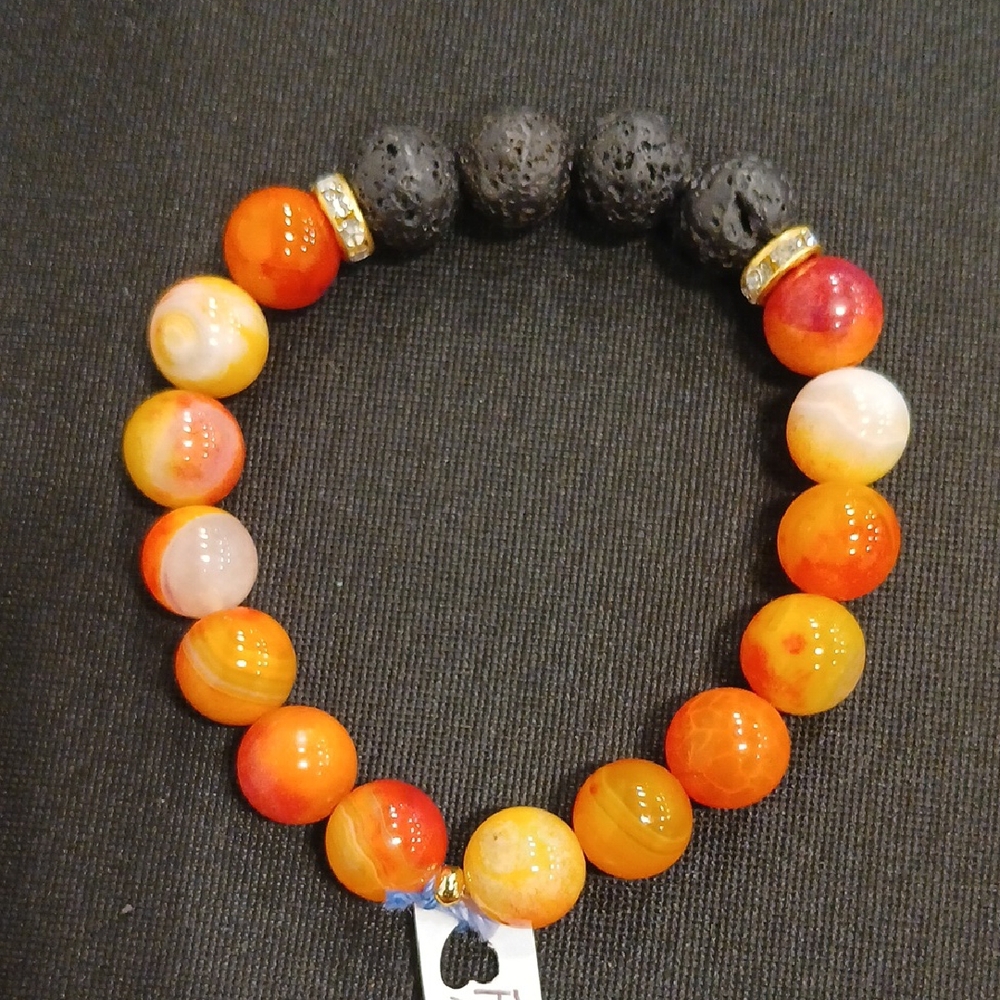 🎉SOLD🎉Fire Agate With Lava Rocks